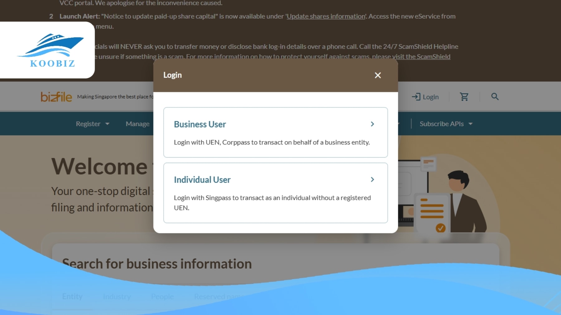 BizFile Portal Login Details Required BizFile Portal Login Details Required