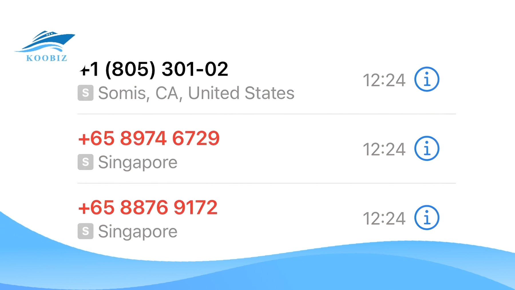 Định dạng của số điện thoại từ Singapore Định dạng của số điện thoại từ Singapore