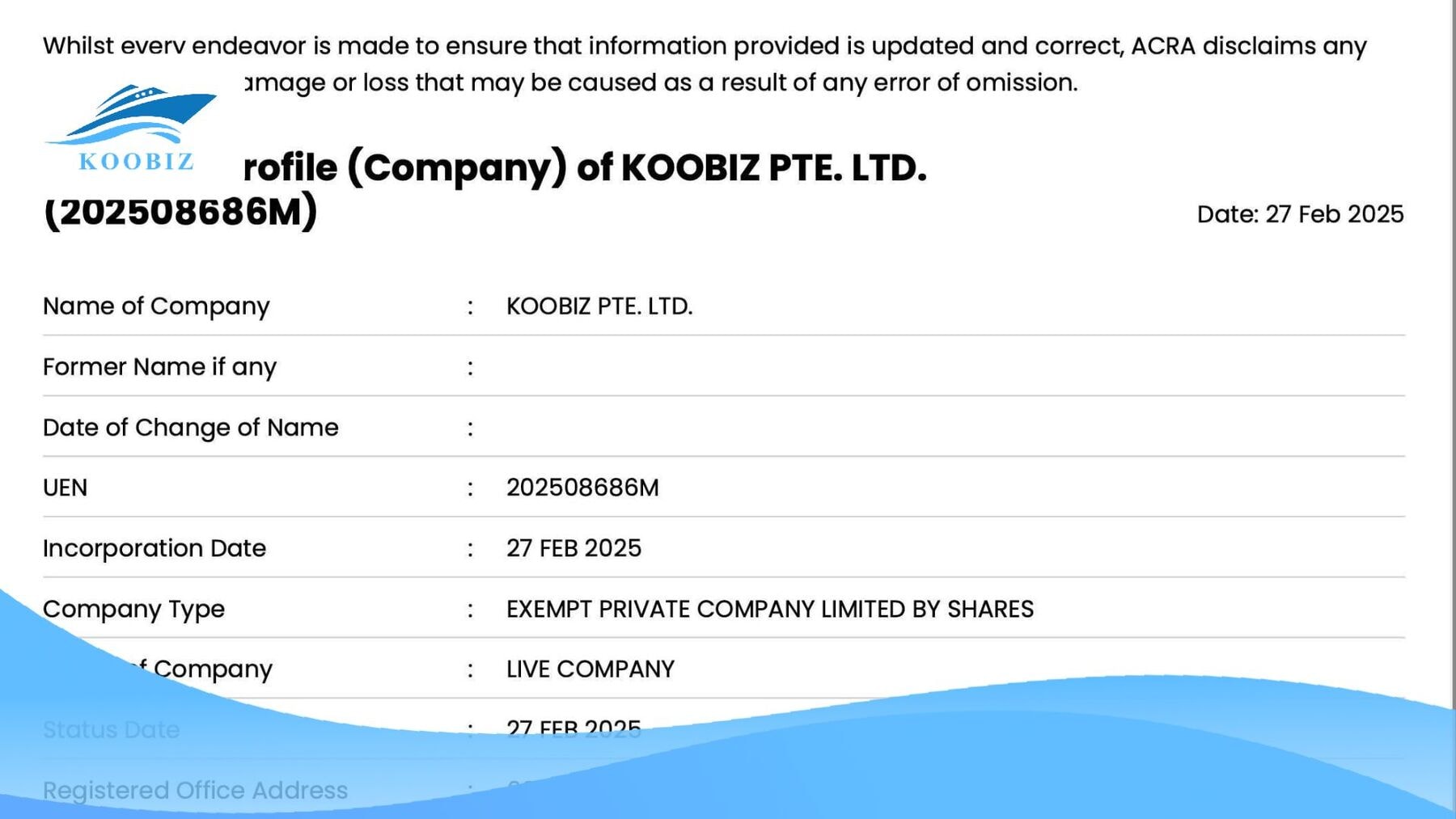 Mã số UEN tại Singapore (Nguồn: BizFile) Mã số UEN tại Singapore (Nguồn: BizFile)