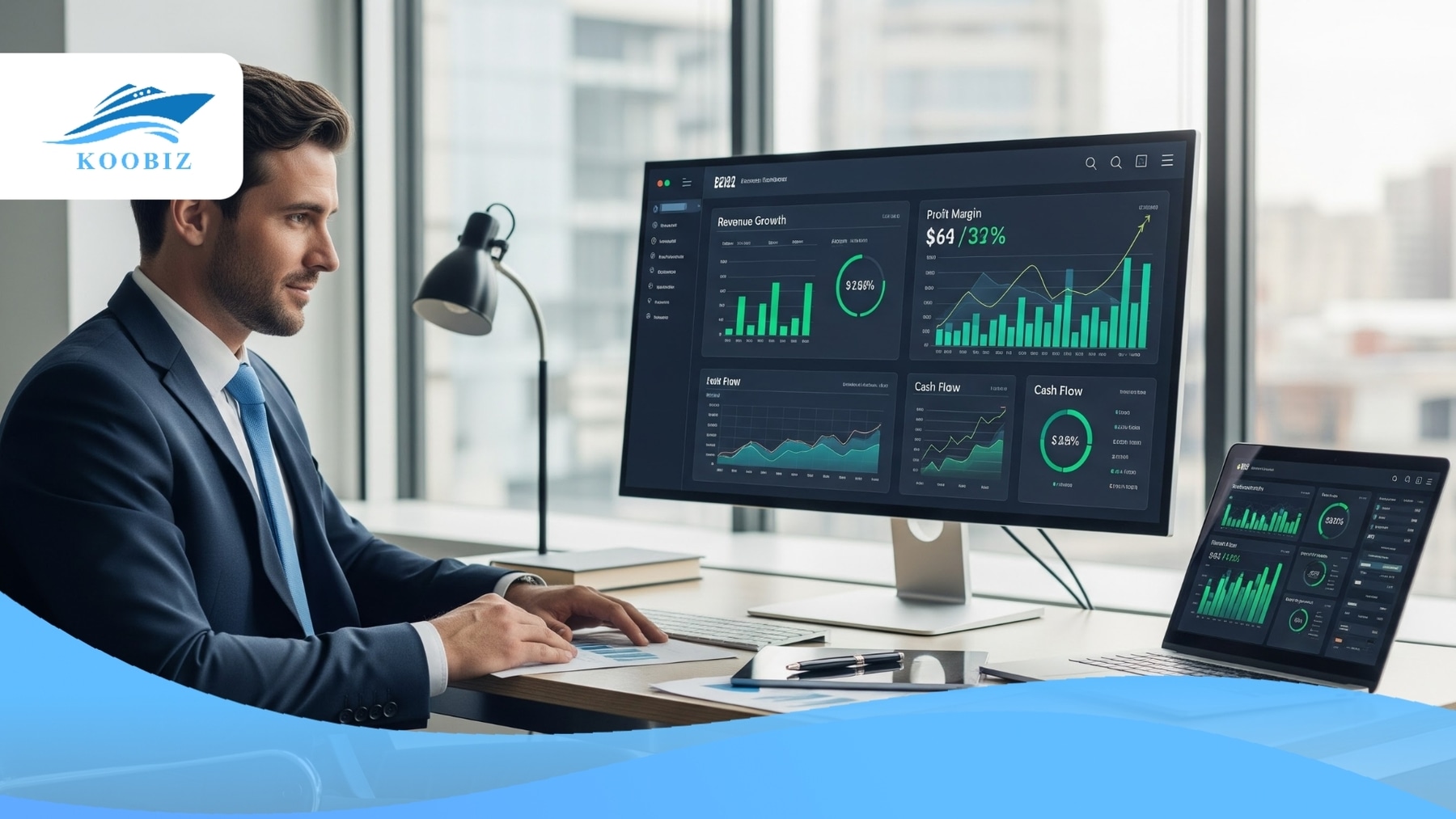 Accounting advising SME viewing financial dashboard Accounting advising SME viewing financial dashboard